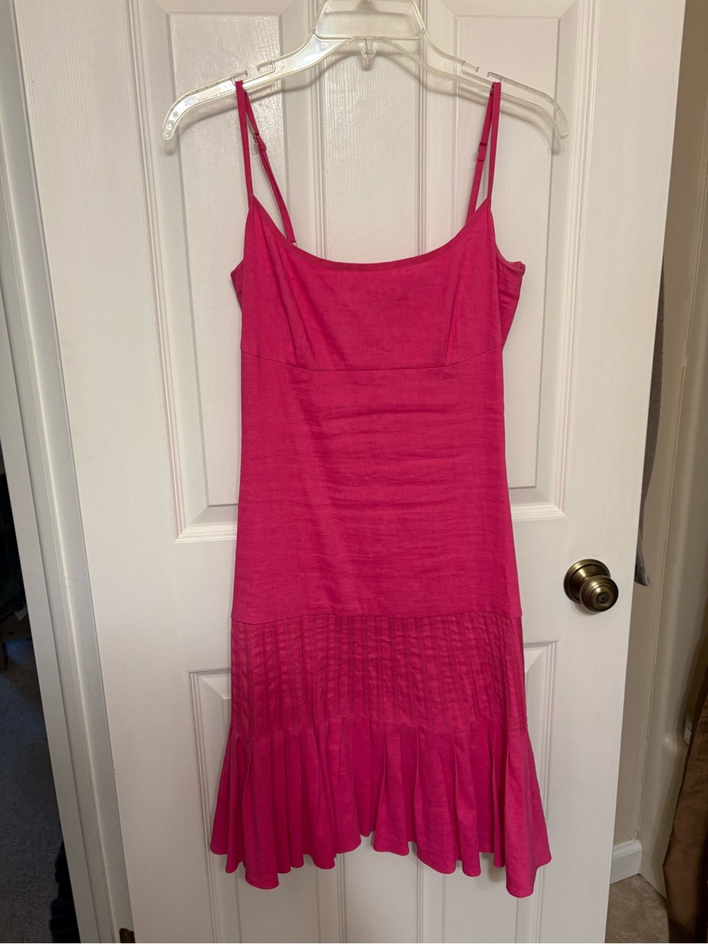 Saks Fifth Avenue Hot Pink Spaghetti-Strap Midi Dress